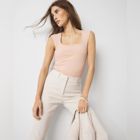 White House Black Market WHBM Forme All Ways Stretch Tank Shell Nude Size M - Picture 1 of 8